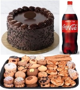 Komple İkram Paketi Yaş Pasta Kuru Pasta ve 1 Litre Cola